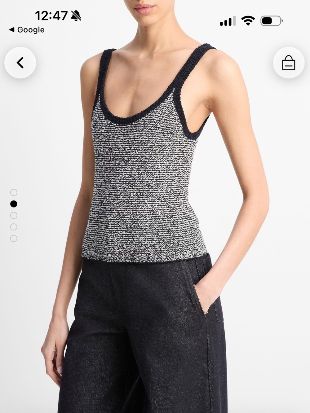 Vince navy & White Knit Tank
